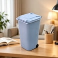 thumbnail image 3 of Mini Wheeled Trash Can with Lid | Small Plastic Storage Bin with Handles and Wheels for Desktop, Kids Toy, Office Organizer, Multi-Purpose Mini Trash Can, 3 of 3
