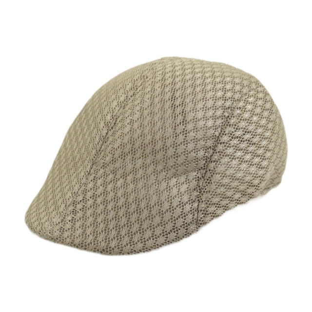 Boina plana de malla para hombre Caqui oscuro