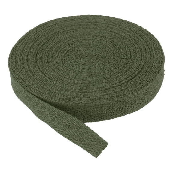 Cotton Twill Tape 5/8" 10 Yards Cotton Ribbon Bias Binding Tape Herringbone Webbing Trim for Sewing Moss Green
