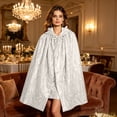 thumbnail image 4 of WAGUTH Womens Sparkly Sequin Hooded Cape Cloak Tie Front Glitter Cover Up Shawl for Halloween Party Outfits, 4 of 8