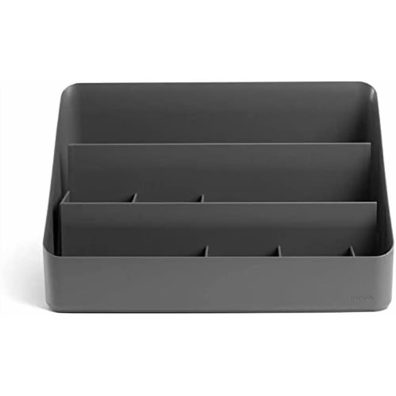 Poppin Desk Organizer with 3 Tiers, Sliding & Removable Dividers, Charging Station - All-in-One Workspace Organizer for Office Supplies, Desktop Organizer