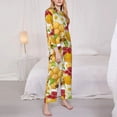 thumbnail image 4 of Disketp Pajamas Set Long Sleeve Sleepwear Womens Button Down Nightwear Pj Sets-Bees Honeycomb, 4 of 9