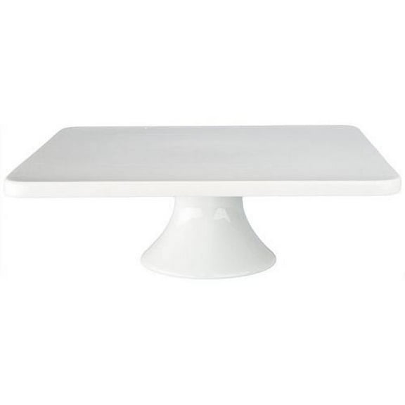 BIA Cordon Bleu Square Cake Stand, 11" X 11" X 3.75", White, Porcelain