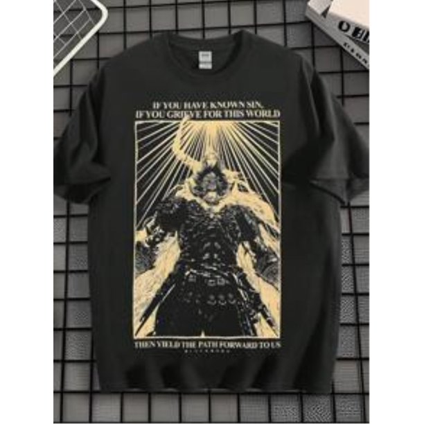EWH Retro, Dark , Classic, English Slogan, Integrated Warrior Pattern, Men's T-Shirt
