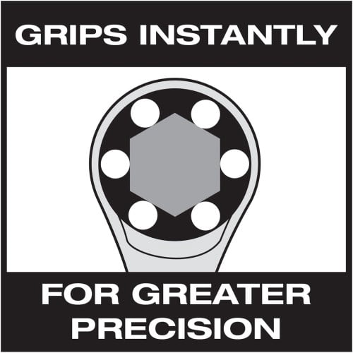 Zero Degree 7 Pc Gearless Ratcheting Wrench Set 12 Point SAE Tight Space Turn