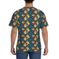 thumbnail image 3 of Qekee Blue Floral Classic Fit T-Shirt Men's Shirt Men's Tight Short Sleeves for Exercise, Running, Mountaineering - Blue Floral, 3 of 9