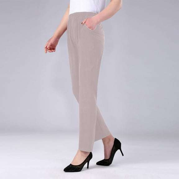 Stephy Women's New Thin Elastic Loose Large Size Korean Version of Everything Long Trousers Casual Trousers Haren, Black, L