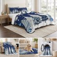 thumbnail image 6 of Quilts King Size Bedding Set, Navy Blue Christmas Lightweight Quilted Comforter, Xmas Trees Balls Snowflake Pine Cone Soft Reversible Bedspread Coverlet with Pillow Covers for All Season, 96" x 106", 6 of 9