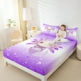 thumbnail image 4 of Manfei Cute Purple Axolotl Bed Sheets, Kawaii Glitter Stars King Sheets, Teens Boys Girls Kids Sheet Set, Breathable Home Decor, 4-Piece, 4 of 7