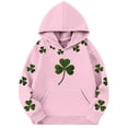 thumbnail image 3 of WOYY Girls St. Patrick's Day Hoodie Clover Print Pullover Hooded Sweatshirt, Sizes 3-14, 3 of 3