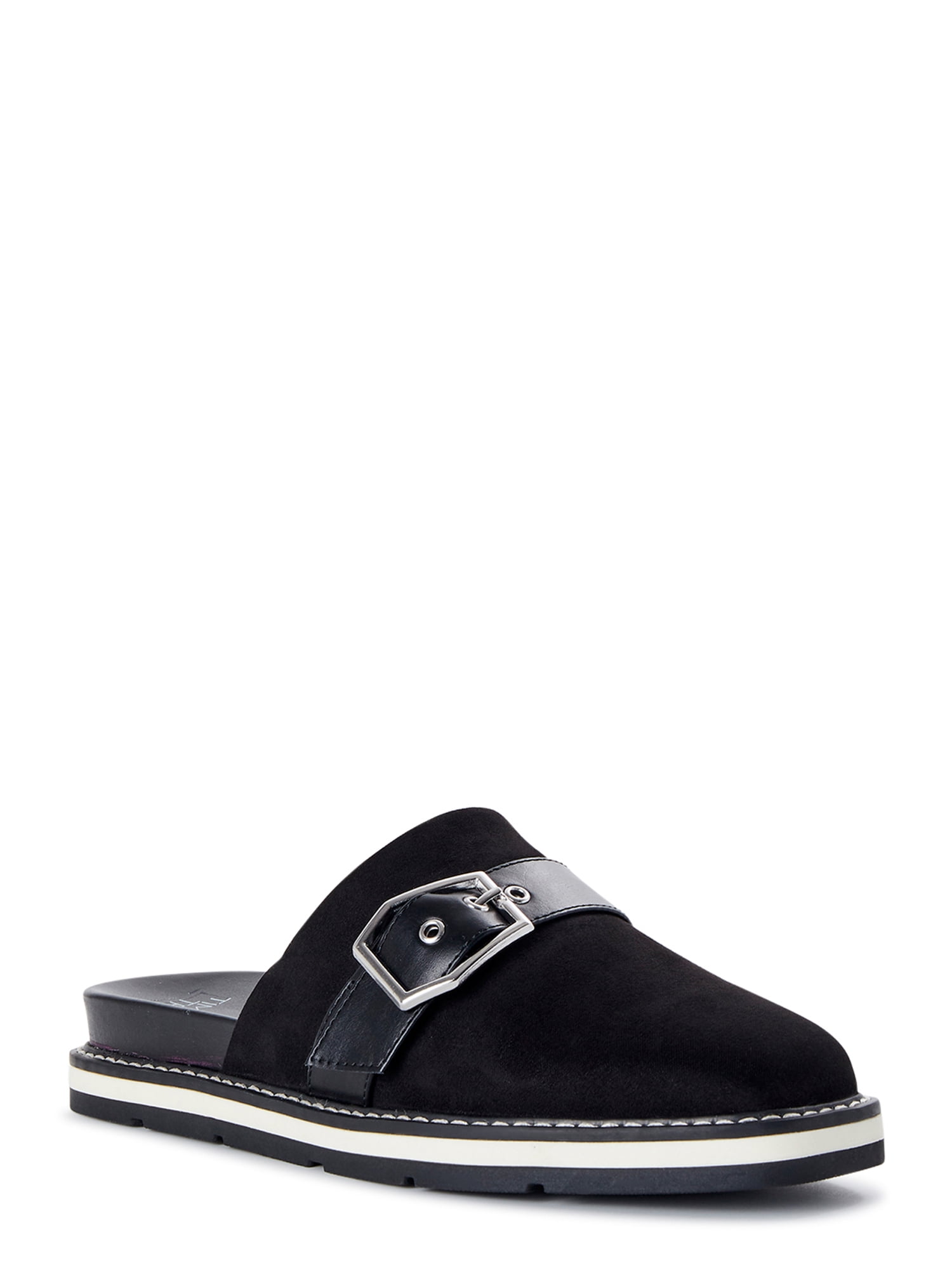 Time and Tru Women's Buckled Mule Slides
