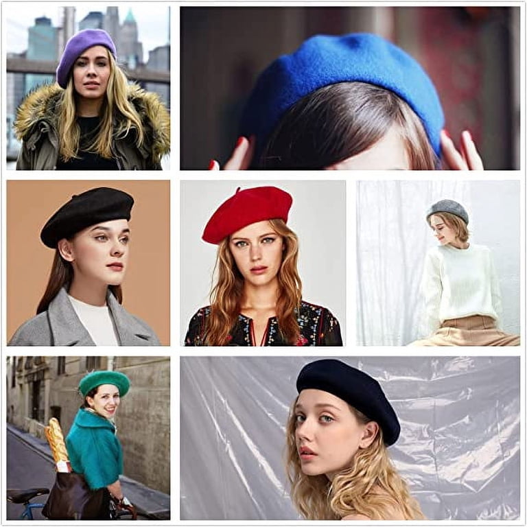 AWAYTR Women French Wool Beret Hats - Solid Color Classic  display picture 3