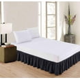 thumbnail image 2 of Sheets & Beyond Solid Microfiber 14" Bed Skirt, King, Black, 2 of 4