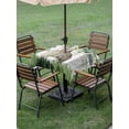 thumbnail image 3 of Easter Outdoor Tablecloth - 60x60 Inch Square Dining Table Cover, Country Rabbit Botanical Leaves Wooden Grain Waterproof Outdoor Table Cloth with Umbrella Hole & Zipper for Picnic/Patio/Party, 3 of 7