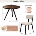 thumbnail image 6 of 34.8" Round Dining Table Set for 3,4 Piece Modern Kitchen Table Set with 3 Upholstered Dining Chairs,Leisure Coffee Table for Kitchen Dining Room, Breakfast nook, 6 of 10