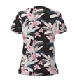 thumbnail image 4 of Naloa Orchids Flowers Print T-Shirts Short Sleeve V Neck Tees for Women Fashion Tops Trendy Lightweight Soft Casual Summer Outfits Clothes, 4 of 5