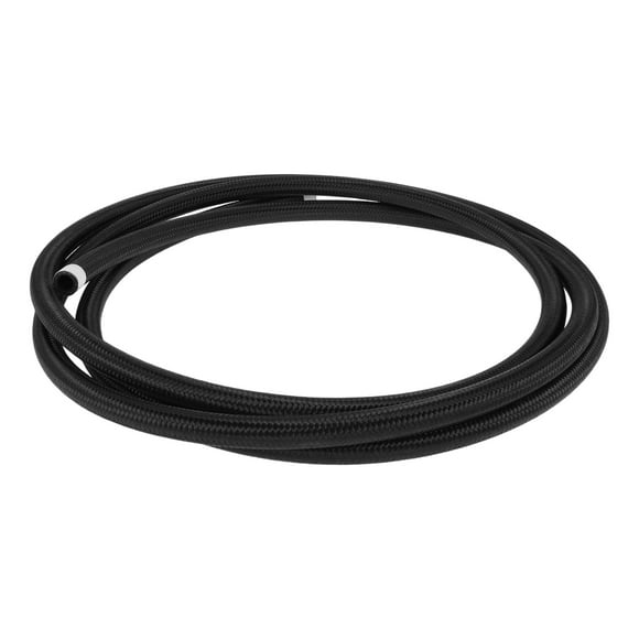 Unique Bargains 1 Pcs Fuel Line Hose Vacuum Hose Automotive Fuel Hose 12ft 0.44"ID 0.64"OD Black CPE Rubber,Nylon Braided AN-8