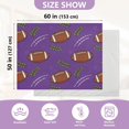 thumbnail image 4 of Kids Blanket 60 x 50 Inch Double-Sided Fleece Nap Mat for Travel,Purple Rugby Ball Printed Machine Washable, 4 of 8