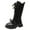 Black, variant on Lujianch New Winter Style Velvet Children's Style Boots Children's High Leather Boots Adjustable Girls Boots With Zipper Closure