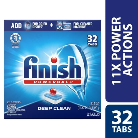 Finish Powerball Deep Clean, 32 Tabs, Dishwasher Detergent Tablets
