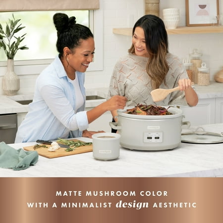 Crock-Pot - Crockpot 7 qt. Programmable Slow Cooker with Locking Lid and Little Dipper - Mushroom