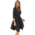 thumbnail image 2 of Unique Femmes Tricot Robe Slim Élégante Dames Robe Mode Irrégulière Ourlet Swing Sortir Ensemble Partie Porter Manches Longues Robe Maxi, 2 of 5