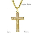 thumbnail image 3 of Hip Hop Bling Iced Out 14K Yellow Gold INRI Crucifix Jesus Cross Pendants Necklace for Men Rapper Jewelry, 3 of 7