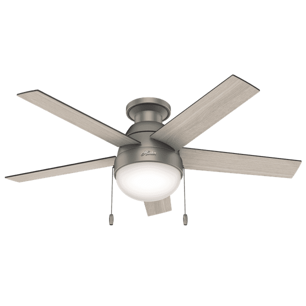 Hunter 59270 Anslee 2 Light Low Profile, How To Change Light Bulb In Hunter Douglas Ceiling Fan