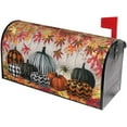 thumbnail image 3 of Halloween Mailbox Covers Magnetic Standard Size Black Orange Watercolor Pumpkin Maple Leaf Autumn Holiday Print Mail Wraps Post Letter Box Cover for Home Garden Outdoor Decor, 21 x 18 Inchs, 3 of 6