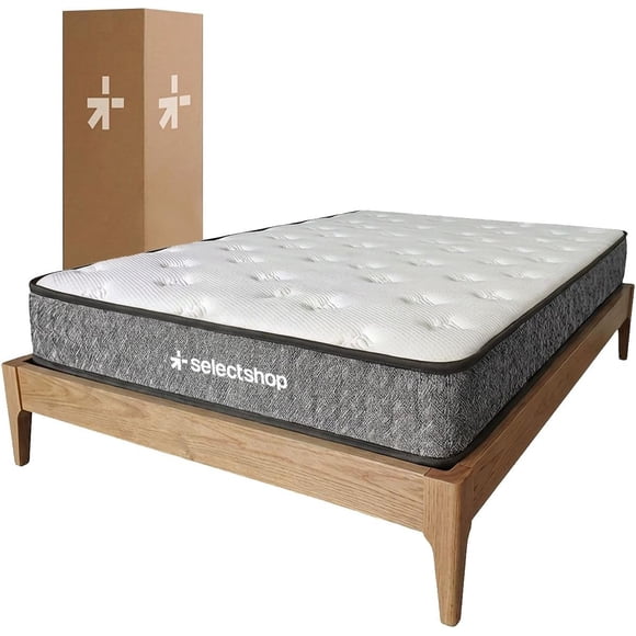 Colchón King En Caja Esponja Foam De Alta Densidad Firmeza Media Suavidad Y Durabilidad Tecnología Híbrida Ortopédico (Blanco)