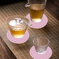 thumbnail image 5 of Btomtd 6pc Round Woven Placemats Non Slip Antiscald Gauze Western Restaurant Insulating Mats with Storage Household, Pink, 5 of 6