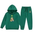 thumbnail image 1 of Icvfdpl Toddler Girl Outfits Set Long Sleeved Letter Print Hooded Top Sweater Pants Set Skin-Friendly 10-11 Years, 1 of 3