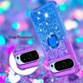 thumbnail image 5 of Gradient Quicksand Case for Google Pixel 9 Pro/Pixel 9 2024 with Ring Kickstand, Bling Sparkle Colorful Liquid Glitter Cover Case for Google Pixel 9 Pro. JB-Purple Blue, 5 of 7