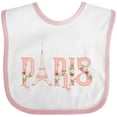 thumbnail image 3 of Inktastic Pink Paris Eiffel Tower with Flowers Boys or Girls Baby Bib, 3 of 4
