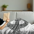 thumbnail image 3 of Celtic Soft Flannel Fleece Throw Blanket, Celtic Traditional Culture in Abstract Braided Knots Design, Cozy Plush for Indoor and Outdoor Use, 60" x 80", White and Black, by Ambesonne, 3 of 5