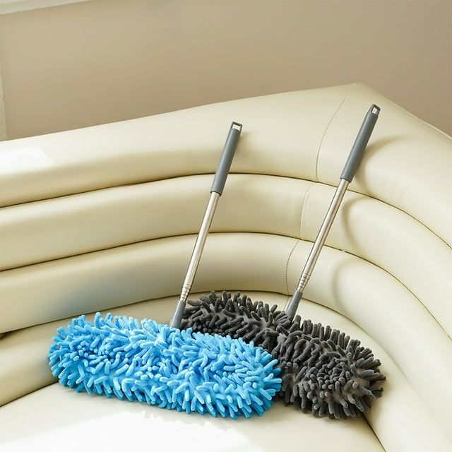 Oefntac Dust Mop Extendable Dust Mop Microfiber Chenille 62.99 Inch Versatile Non Scratch Washable Non Slip Telescopic Handle Home Kitchen Bathroom