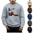 thumbnail image 6 of Mens Lined Sweatshirts Solid Color Round Neck Long Sleeve Cute Pumpkin Head Pattern Mens Warm Clothing,Black,XL, 6 of 6