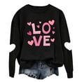 thumbnail image 5 of Caywon Women's Crew Neck Valentine's Day Printed Sweatshirt,Long Sleeve Pullover No Hood Casual Top Solid Color Fashionable Daily Outfit, 5 of 7