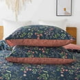 thumbnail image 4 of HoneiLife 3pc Duvet Cover King Size - 100% Cotton Comforter Floral Breathable Duvet Cover with Zipper Closure & Corner Ties, Navy Blue, 4 of 7