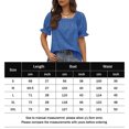 thumbnail image 2 of Camisetas De Mujer Camiseta de verano para mujer Camisetas sueltas de cuello cuadrado para fiesta (Azul M) Ygjytge para Mujer Azul T L, 2 of 6