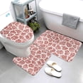 thumbnail image 3 of Bathroom Rugs Sets 3 Piece - Rose Gold Abstract Spots Absorbent Non Slip Bath Mats, U-Shape Toilet Lid Cover, Contour Mat, Soft Washable Shower Mats Bath Rug Mat for Bathroom Tub Toilet, 3 of 7