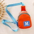 thumbnail image 4 of Bolso de pecho para niños a la moda bandolera con letras de lona ​​sencillo para niños (rojo), 4 of 5