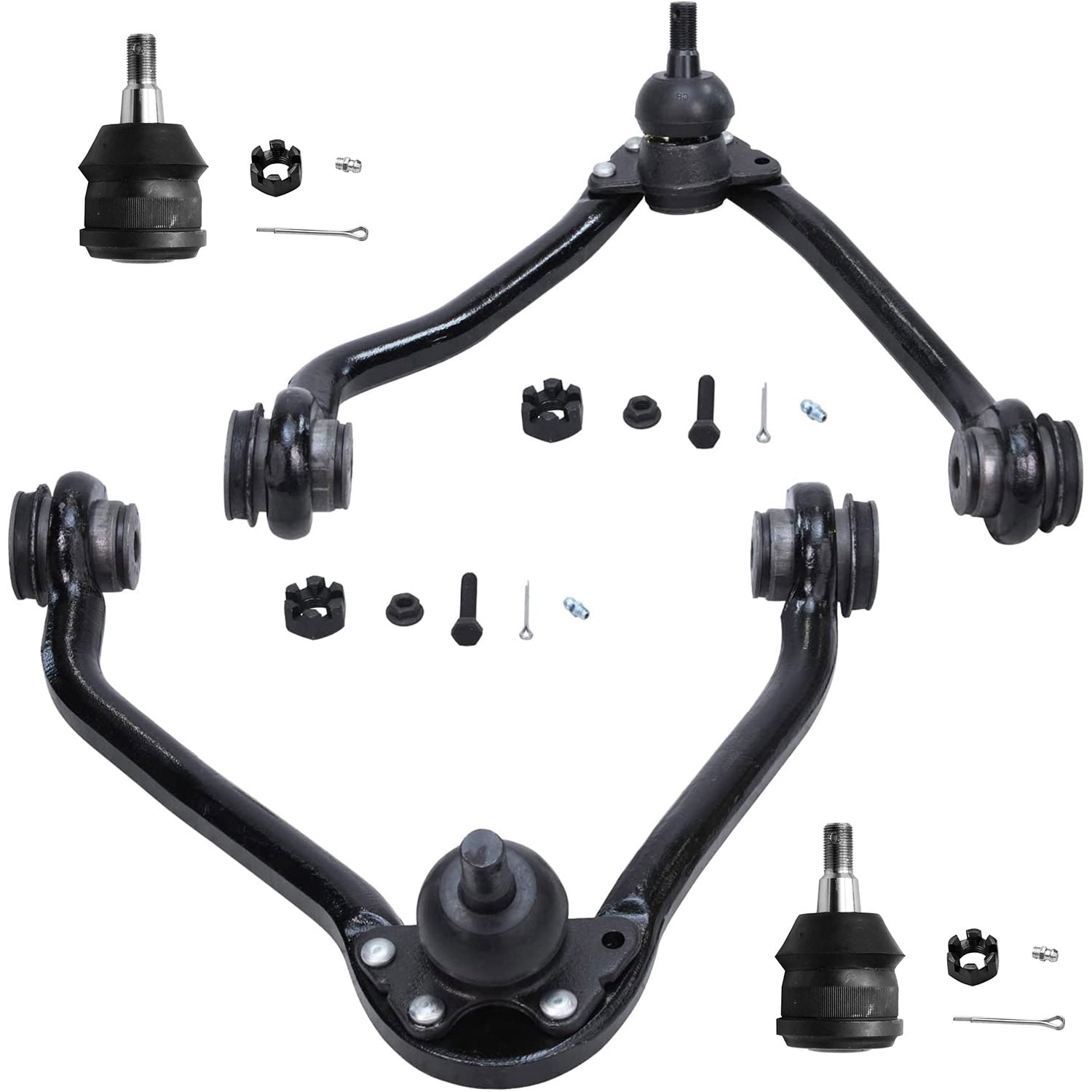 Detroit Axle - Front End 15pc Suspension Kit for Chevy GMC C1500 C2500 Suburban C3500, Upper Control Arms Lower Ball Joints Sway Bars Tie Rods Adjusting Sleeves Pitman Idler Arms Bracket