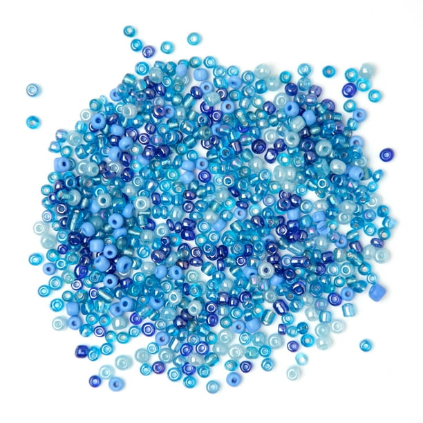 Cousin DIY Glass 40g Mix 6/0 Blue EBead, 1 Each