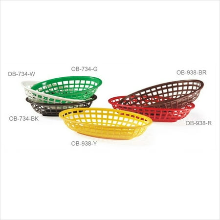 Brown Oval Basket - 9.5 inch x 6 inch Oval Basket 2 inch Deep Brown Polycarbonate/Case of 36