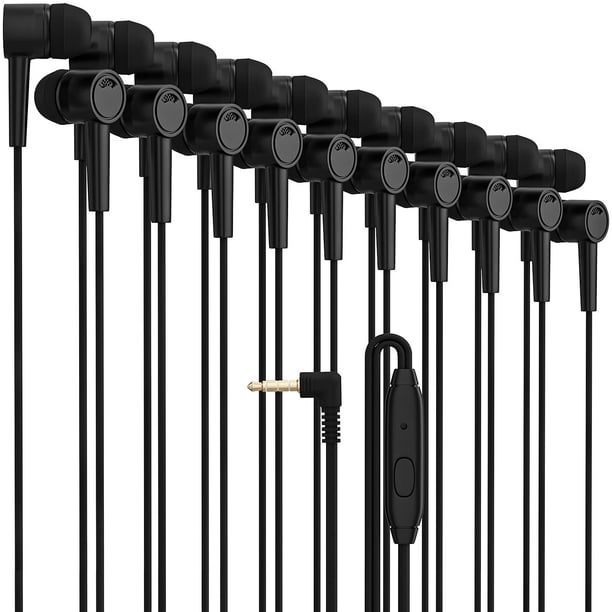 Auriculares Maeline Bulk, paquete de 10, negros con micrófono Android