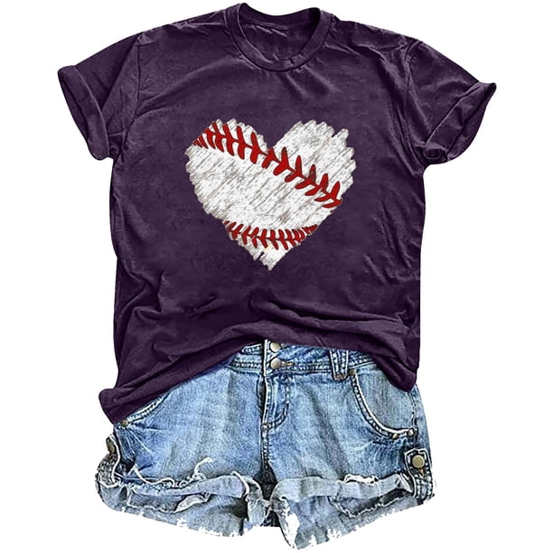 Mujeres Impreso Casual Top, Manga Corta Crew Cuello Blusa para la Primavera Y el Verano Desgaste, Ligero Imitación Algodón Moda Tee