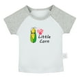 thumbnail image 2 of iDzn Little Corn Novelty T shirt For Baby, Newborn Babies T-shirts, Infant Tops, 0-24M Kids Graphic Tees Clothing (Short Gray Raglan T-shirt, 0-6 Months), 2 of 5