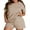 C Khaki, variant on DOKOTOO 2 Piece Outfits for Women Lounge Sets Casual Short Sleeve Tops with Elastic Waist Shorts Matching Set