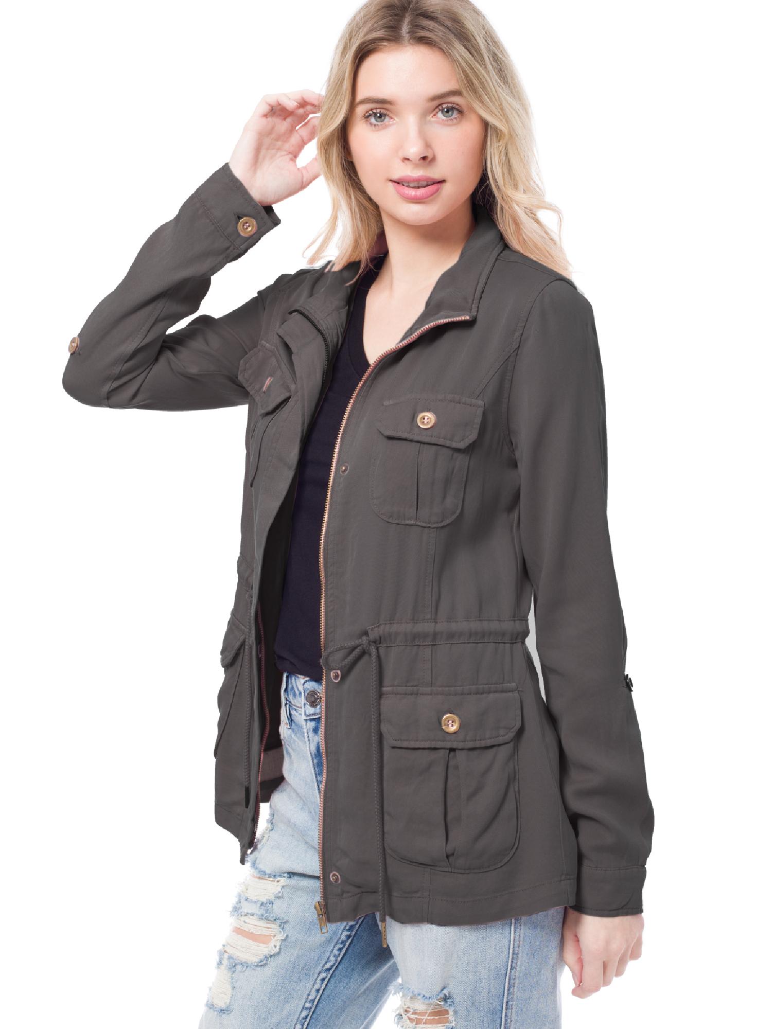 MixMatchy Women's Color Tencel Zip Up 